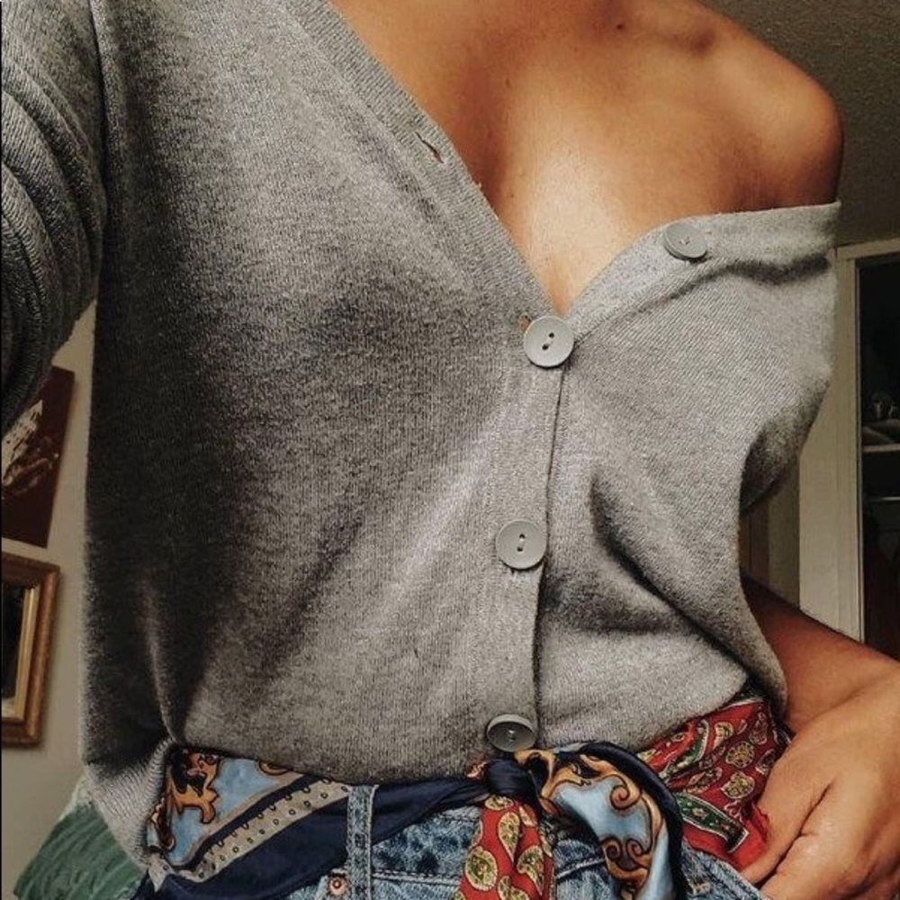 Express Tiny Button-up Sweater